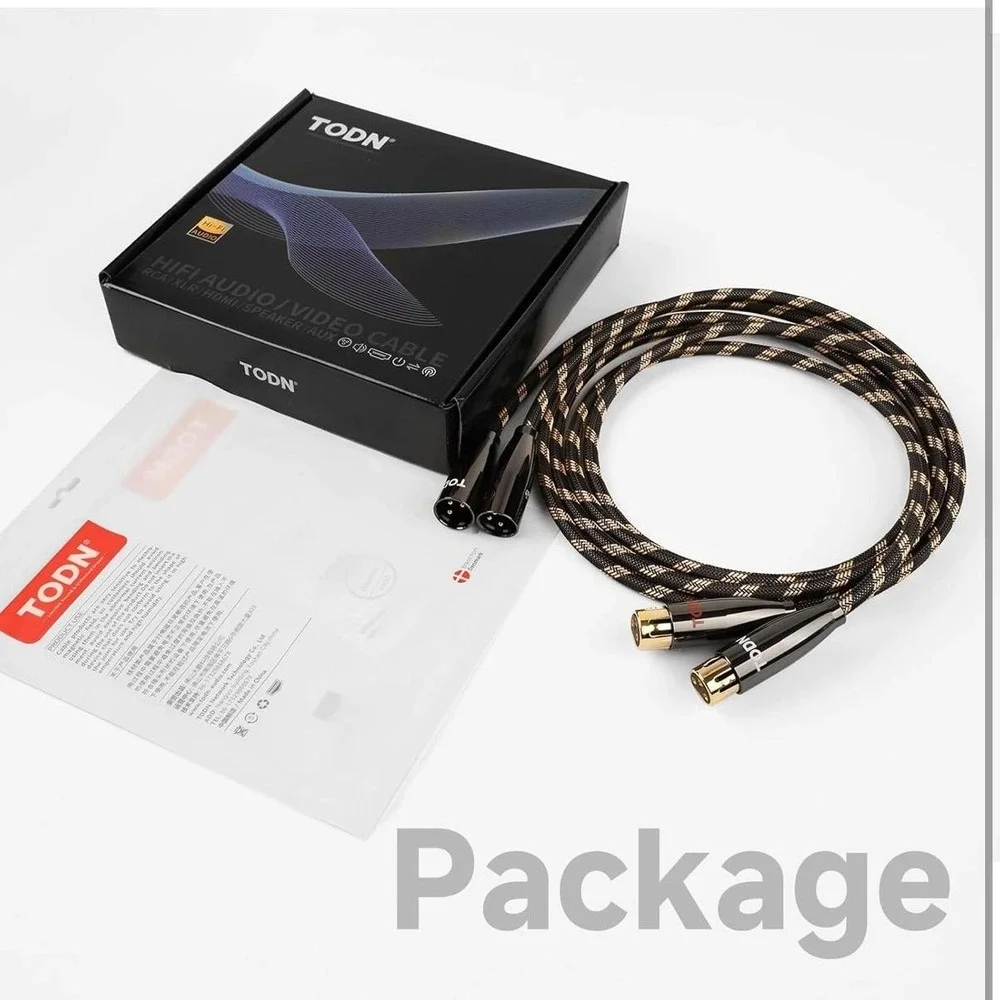TODN HiFi XLR Balanced Audio Cables 7FT Pair 3-Pin Male Female Shielded Black